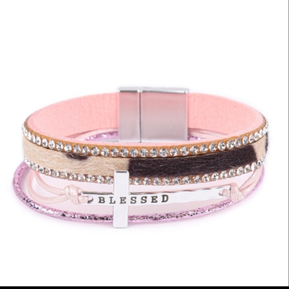 Blessed Magnetic Faux Leather bracelet